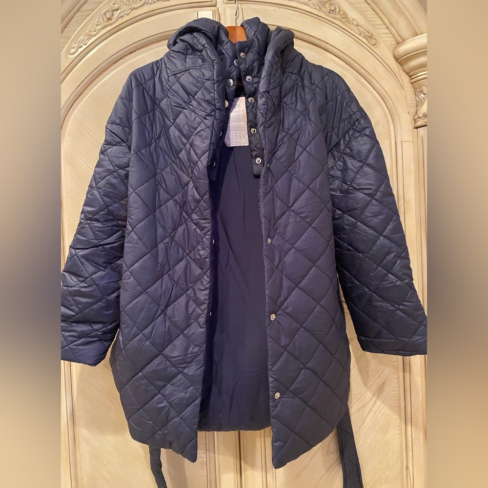 NWT BTFBM Navy blue jacket with removable hoodie